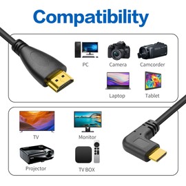 YACSEJAO 90 Degree Mini HDMI Coiled Cable Mini HDMI Male to HDMI Male Stretch Coiled Cord for Cameras, DSLRs, Camcorders, Portable Screens and Monitors (Right Angle)