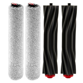(4 Pack) Omni S1 Pro Replacement Roller Brushes Compatible With Eufy Omni S1 Pro Robot Vacuum Cleaner, Main Brushes Accessories Kit, 2 Rubber Roller Brushes, 2 Roller Mops