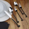 Gourmet Settings 20-Piece Flatware Treble Clef Collection Black Silverware Cu...