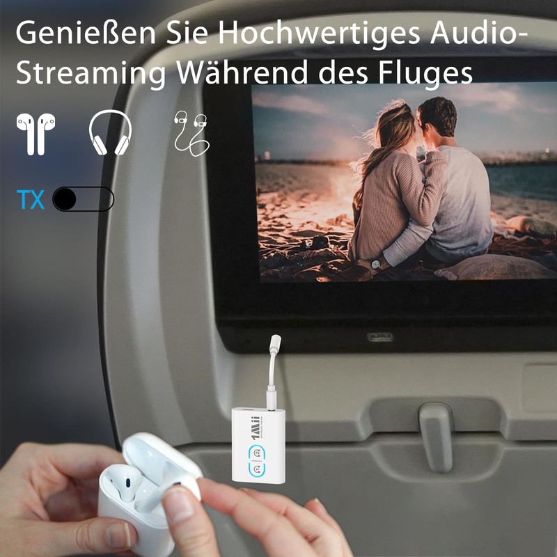 1Mii Bluetooth 5.3 Adapter for TV, 2-in-1 Bluetooth Transmitter Receiver,