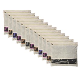 VYNTRIX Cotton Saree Bags Garment Covers Clothes Storage Bags Wardrobe Organizer Garment Bag with Transparent mesh window (16 x 14 Inches) (Pack 0f 12)