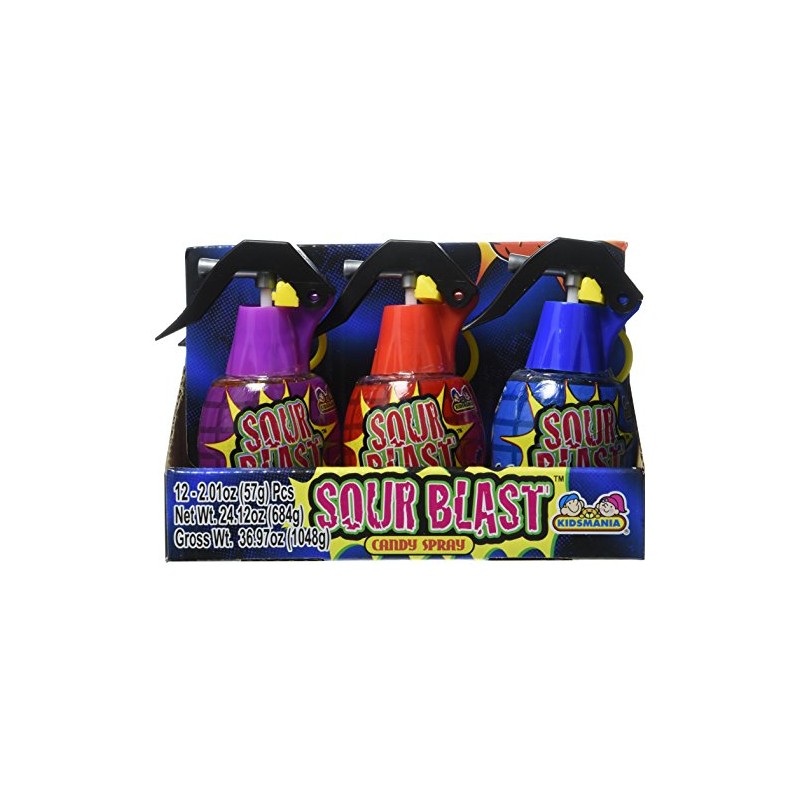 Kidsmania Sour Blast Candy Spray Grenades, 12 Count