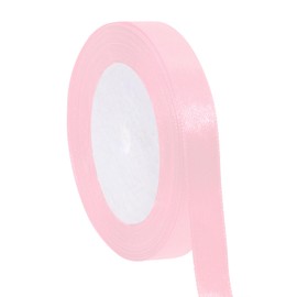 Shapenty 1/2 Inch Satin Ribbons for Ribbon Gift Wrapping Hair Bows Making Wreath Graduation Wedding Christmas Birthday Party Decoration Sewing Craft Projects, 25Yards (Pink)