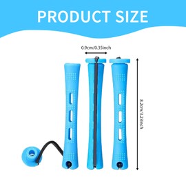 60 Pcs Perm Rods, 0.35 Inch Blue No Damage Hair Rollers for Hair Curling, Small Size Portable Perm Rollers, Perming Kit for Women & Men Natural Hairs Long Short Hairs Styling Tool.(Blue)