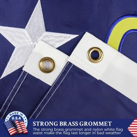 Double Sided North Carolina State Flag 3x5 Outdoor Made In USA The Longest Lasting NC Flags Heavy Duty 210D Nylon, Sewn Stripes, Embroidered Star, Stronger Brass Grommets,4 Stitched Hemming, Perfect