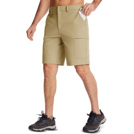 MAGCOMSEN Khaki Shorts Men Quick Dry Hiking Shorts with 5 Pockets Golf Outdoor Summer Travel Camp 9 Inch Inseam Khaki 38