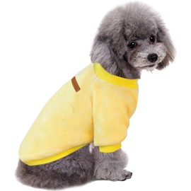 Jecikelon Pet Dog Clothes Dog Sweater Soft Thickening Warm Pup Dogs Shirt Winter Puppy Sweater for Dogs (Z01-Yellow, Small)