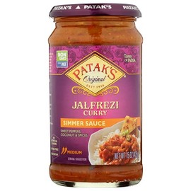 Patak's Jalfrezi Simmer Sauce - 15 Oz (Pack of 3) – With Mild Chiles, Sweet Peppers, Tomato and Coconut, No Artificial Flavors, Gluten Free, Vegetarian Friendly