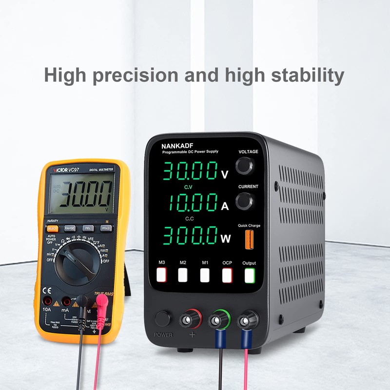 NANKADF DC Power Supply, 30V 10A Bench Power Supply with
