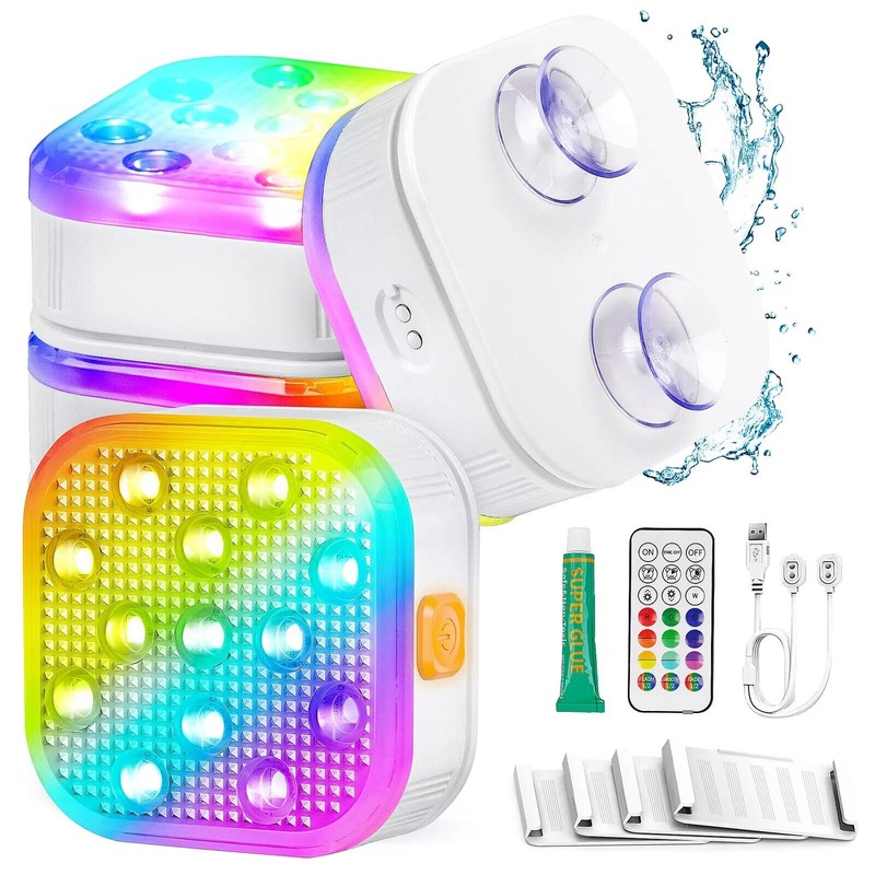 Leedpart Pool Lights Rechargeable Submersible LED with Remote IP68 Waterproof16