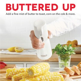 Dash Electric Butter Sprayer - Cordless Electric Butter Sprayer for Popcorn, Toast & More - Rechargeable & Mess-Free - White
