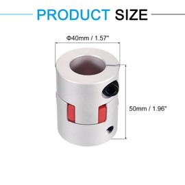 MECCANIXITY Aluminum Shaft Coupling 19mm to 20mm Flexible Spider Coupling L50mm x D40mm Coupler Jaw Spider Shaft Joint Connector for 3D Printers DIY Encoder CNC Router Milling Machine