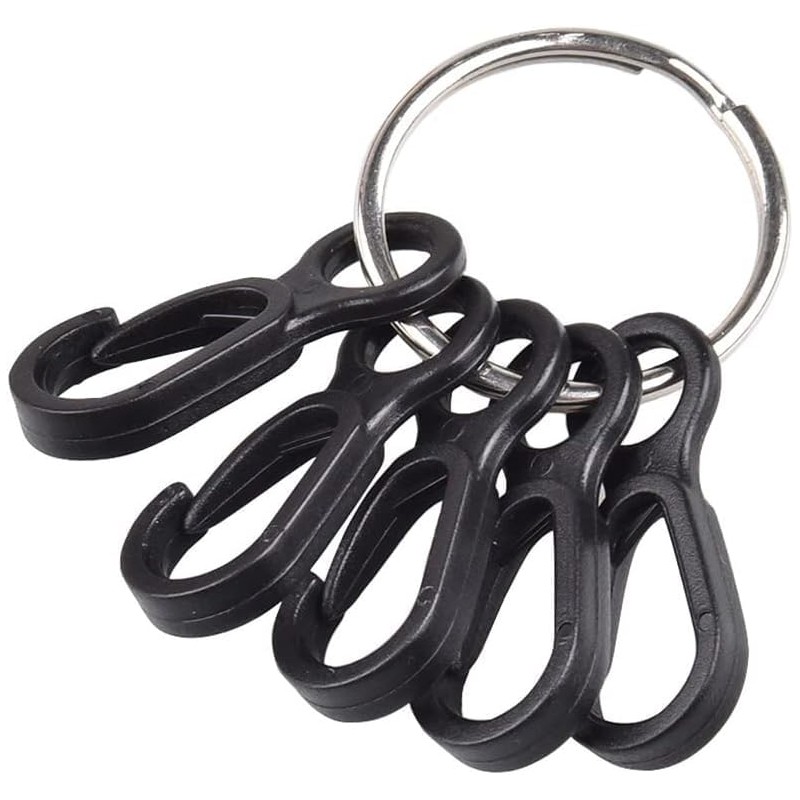 10pcs/Set Black Clip Hooks Outdoor Camping Light Accessories Camping Fixed