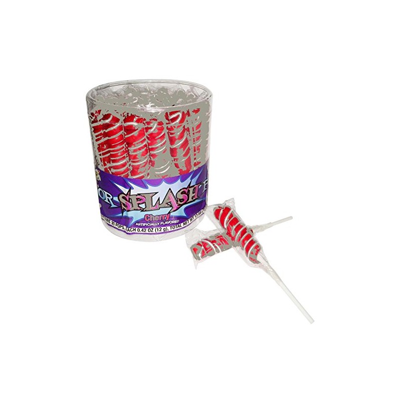 COLORSPLASH LOLLIPOPS Jar, 30 Pops, 12.69 oz, Red Cherry