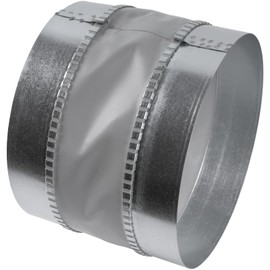 Vent Systems 8" Inch Flexible Vibration-Reducing Male Fit Duct Connector – Round Galvanized Steel Dryer Vent Hose Connector, Spiral Duct, Pipe Extender, HVAC Ventilation - Inline Duct Work Coupler