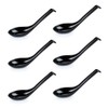 6Pcs Soup Spoon Ramen Noodle Soup Ladle Black Soup Spoons