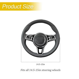 FALVFUN Carbon Fiber Car Steering Wheel Cover, 14.5-15 Inch Leather Elastic Vehicle Steering Wheel Protecter, Breathable Non Slip Auto Interior Decor Accessories, Universal Fit (Pink)