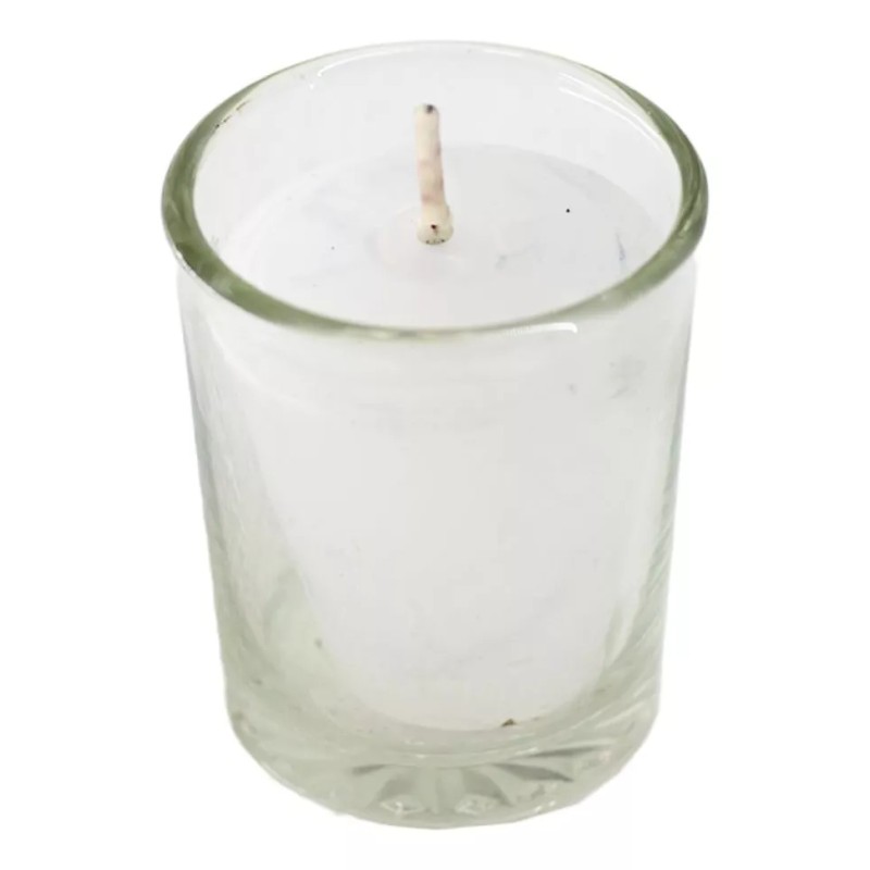 CEB 12 Veladoras Votiva En Vaso Liso 100% Parafina Pura