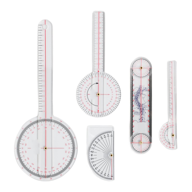 5Pcs Finger Small Joint Goniometer Clear Scale Transparent PVC Finger