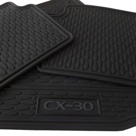 Car Floor Mats for Mazda CX30 OEM Genuine - All Weather-Rubber- Heavy Duty - (2020, 2021,2022,2023,2024) Complete Set (Black)