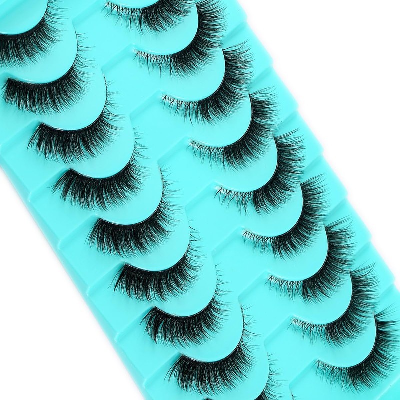 Clear Band Eyelashes Russian Volume Fluffy Strip Lashes 10 Pairs