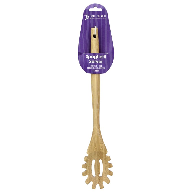 Totally Bamboo 14" Spaghetti Spoon – Natural Bamboo Pasta Server