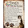 SHAWPRINT MY DOG'S RULES RETRO STYLE METAL TIN BERNESE MOUNTAIN