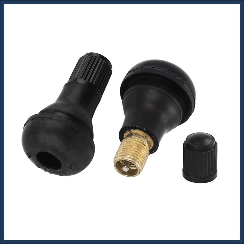 INFINAUTO 4pcs Car TR412 Black Rubber Short Snap-In Tire Valve