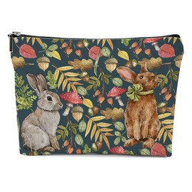 XFN Bunny Gifts, Cute Rabbit Makeup Bag, Rabbits Bunnys Themed Gifts Cosmetic Bag Travel Pouch, Friendship Gifts for Women Girls Daughter Best Friend Niece Easter Graduation Birthday Gifts