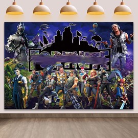 Fortnit Party Backdrop, Birthday Decorations Photography Backdrop Happy Birthday Banner Background for Kids Party Supplies 5x3FT