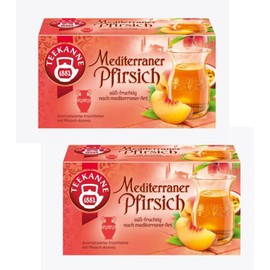 Teekanne - 2x Mediterraner Pfirsich (Mediterranean Peach) Tea Bags 50g (Each Box is 20 Tea Bags)