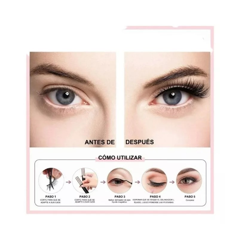 Jasmin Hone Pestañas Postizas Magneticas 3 Pares