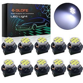 focos LED blancos T10 194 168 para panel de instrumentos, juego de luces de tablero con toma de bloqueo de giro, súper brillantes 12V 8-3528-SMD LED, 10 unidades/set