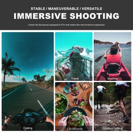 FiTSTILL Neckband Stand GoPro Accessories Lockable Neckband Shape Can Be Freely Changed for Vertical and Horizontal Shooting Suitable for Go Pro Hero 12/11/10/9, Insta360 X4/X3, DJI OSMO