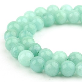 DIQIO Natural Stone Beads Gemstone Beads for Jewelry Making - Crystal Beads for Bracelets, 6mm Beads Round Loose Beads(59-62pcs, 6mm, Burma Jade)