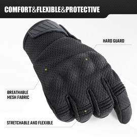WTACTFUL Airsoft Gloves for Men Women Flexible Breathable Touch Screen Full Finger Gloves for Painball Motorcycle Cycling Motorbike X-Large Black