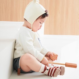 Non Slip Kids Toddler Floor Socks with Gripper 5 Pairs Soft Cotton Crew Socks for Baby Unisex Ankle Anti-Slip Socks for 0-5 Year Girl Boy