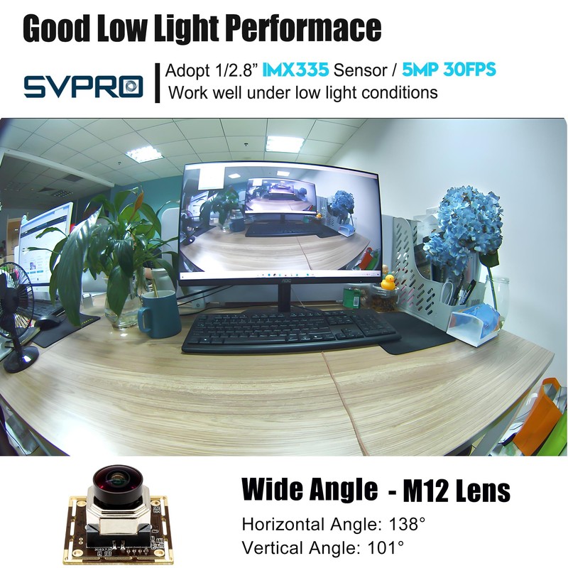 Svpro 5MP 30FPS Auto Focus USB Camera Module, Wide Angle
