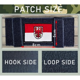 Pack of 2 Brandenburg Flag Badge Embroidered Patch Removable Patches Tactical Military Funny Flag Patch Applique for Clothing Baseball Cap Backpacks Outdoor Pockets Jacket Vest DIY Accessories