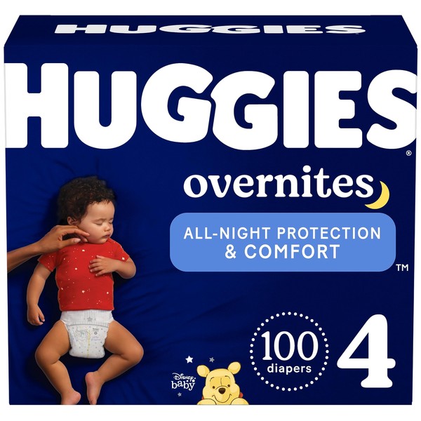 Huggies Overnites Size 4 Overnight Diapers (22-37 lbs), 100 Ct