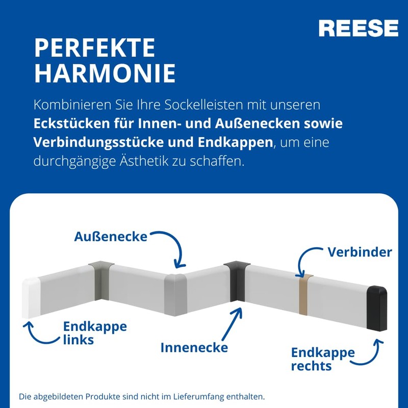Reese Skirting Boards, Skirting Board, Light Grey MDF, Munich (Rounded),