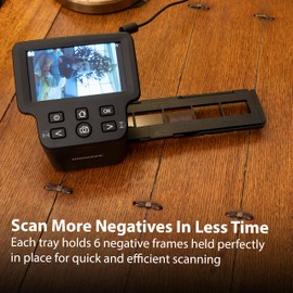 Magnasonic Long Tray Negative Film Holder for 35mm Compatible Film Scanners, Holds 6 Negative Frames to Speed up Processing Time, Easy To Use, Gently Flattens and Protects Film Edges - Set of 3 (NT01)