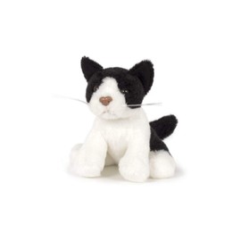 Soft toy cat 13 cm, black and white, cuddly toys, plush toys, cats, kitten, cats, pets, animals.