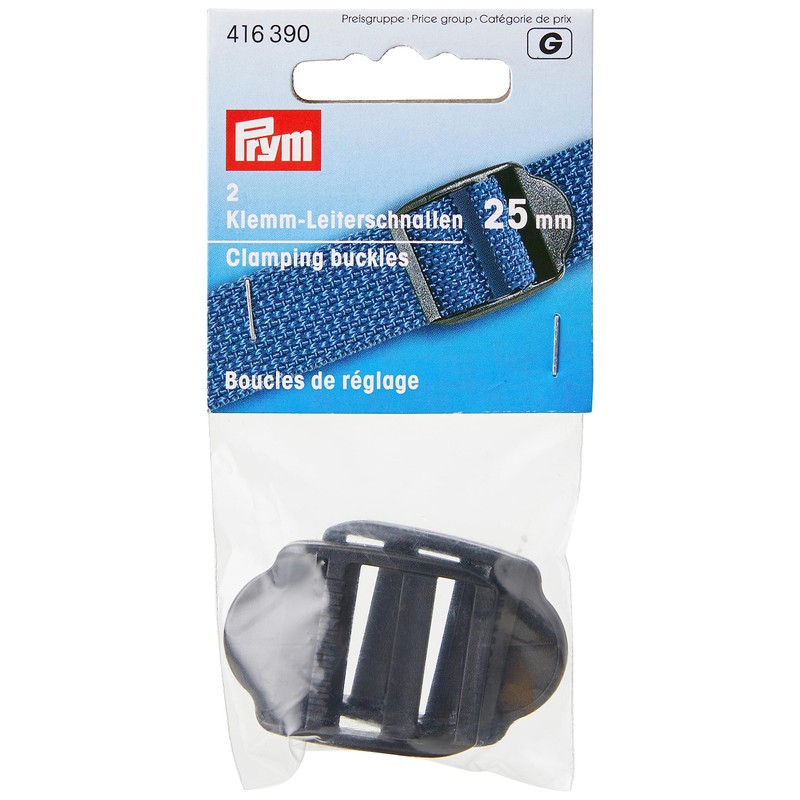 Prym 25 mm Clamping Plastic Buckles, Black