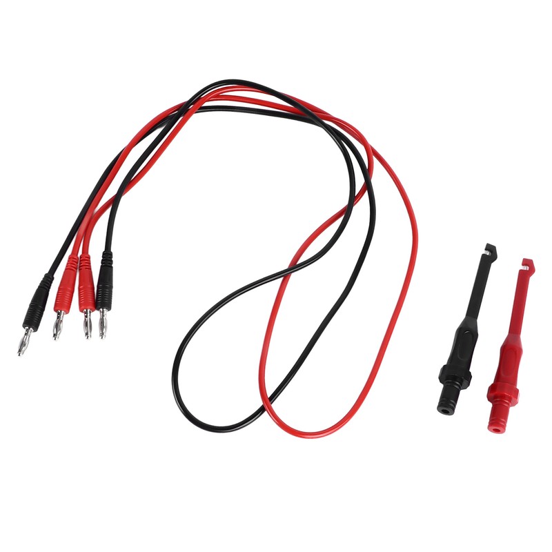 4mm Dual Banana Plug Test Leads with Repair Testing Hooks