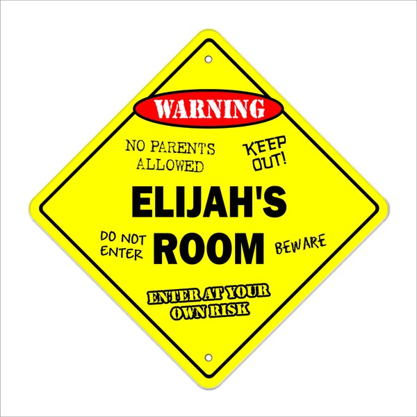 Elijah's Room Sign Crossing Zone Xing | Indoor/Outdoor | 14"