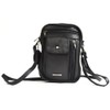 Mens Lorenz Man Bag Leather Black With Wrist & Shoulder