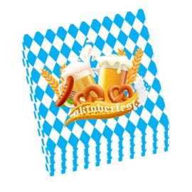 40pcs Oktoberfest Paper Napkins German Oktoberfest Party Napkins 6.5x6.5 Inch Festive Bavarian Disposable Paper Napkin for Beer October Festival Party Decorations