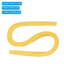 PATIKIL Quilling Strips Paper 120pcs 3/16"(5mm) 54cm Origami Paper Quilling Strip for Art DIY Hand Craft Christmas Lemon Yellow