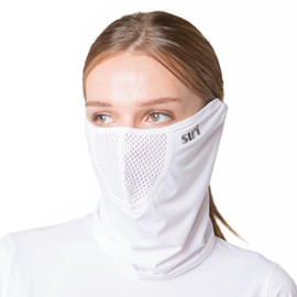 SUIGOLF KOREA UV Sun Protection Balaclava Half Face Mask - for Hiking, Running, Cycling & Outdoor Sports (Type A) (US, Alpha, Large, A-5 White)